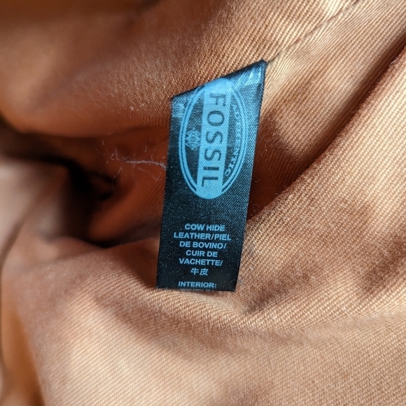 Fossil Genuine Leather Satchel Briefcase Laptop Top-Handle Bag Chestnut Brown - Picture 10 of 14